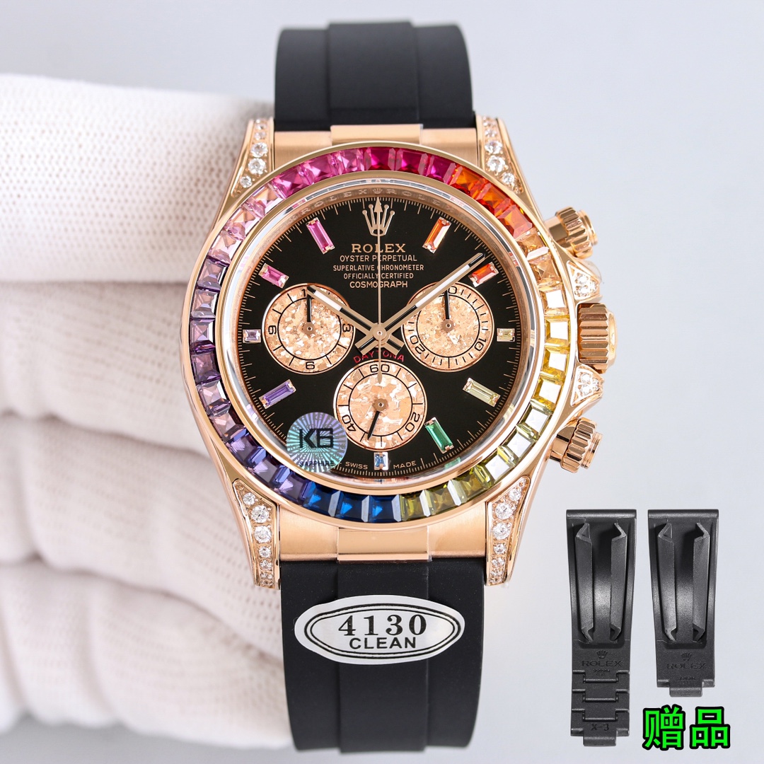 霜金眼版本白壳黄金2300 玫瑰金条丁2600 [庆祝][庆祝]奢华臻品 · 彩虹之耀[OK] [玫瑰][玫瑰]劳力士宇宙计型迪通拿 116599 RBOW(彩虹迪)** ✨ 稀有宝石镶嵌,七彩渐变表圈** ✨ 18K永恒白玫金,奢华与工艺的巅峰之作** ✨ **迪通拿采用机芯4130,精准如永恒星河** [爆竹]“时间易逝,但传奇永存.”
