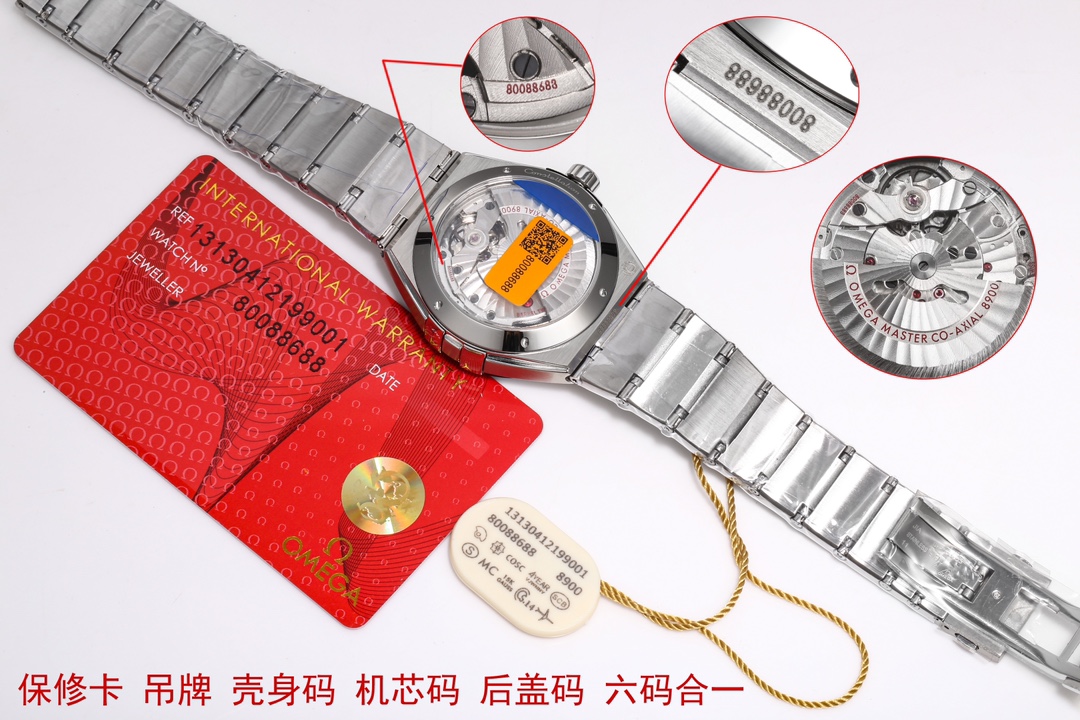 皮带1500 金1550
钢带1700 金1750
经典传承,卓越新生 匠心打造欧米茄 41 毫米至臻天文台(第五代星座)131.30.41.21.99.001 系列
秉持对制表工艺的极致追求,购入原版深入研究,融合现代顶尖工艺与技术材料,精心雕琢每一处细节,重现欧米茄星座系列的经典神韵。 搭载独家真正 8900/8901 对版时区快调回调日历功能机芯,原版 6 位摆轮精细打磨,不仅性能稳定可靠,更彰显机械制表的精妙绝伦。
表壳运用最新 CNC 技术,尺寸精准,纹理细腻,前后蓝宝石镜面交相辉映,无论从哪个角度观赏,皆是品质与美感的完美融合。
表盘指针采用 PVD 等先进色彩工艺,神秘的多彩流星陨石盘与经典盘面交相辉映,搭配多彩钛圈口与陶瓷圈口,时尚与经典并存,魅力十足。
舒适快调功能的蝴蝶折叠表扣,与原版如出一辙,重量与手感皆佳,带来无与伦比的佩戴体验带来经典 41mm 第五代星座最全最高版本,致敬经典,续写传奇。