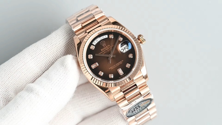 Rolex Oyster Perpetual Day-Date 36mm Rose Gold Brown Diamond Dial Watch 1 Rolex Oyster Perpetual Day-Date 36mm Rose Gold Brown Diamond Dial Watch