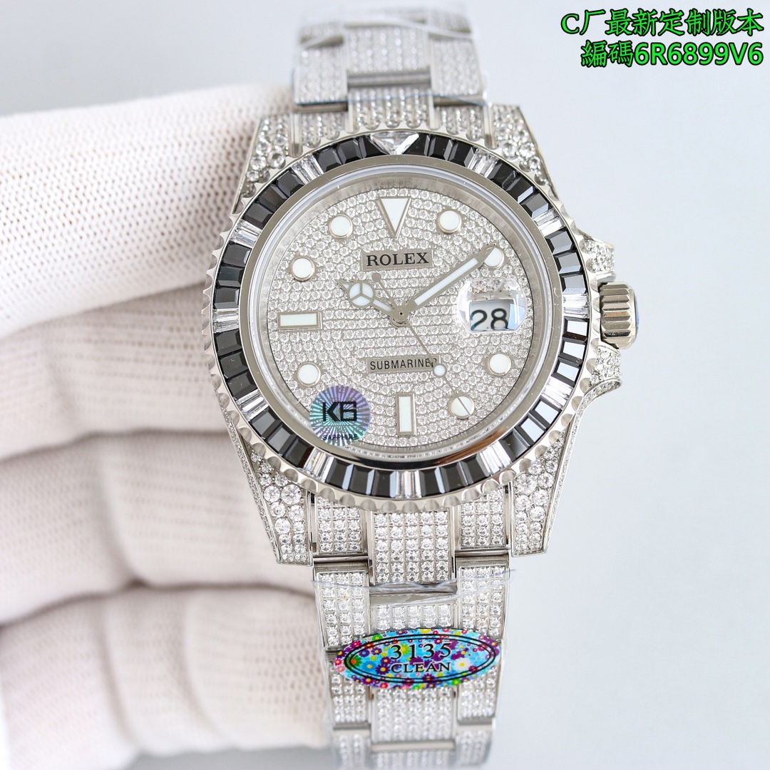 Rolex Submariner 40mm Diamanten Horloge - Luxe en Schittering voor de Fijnproever