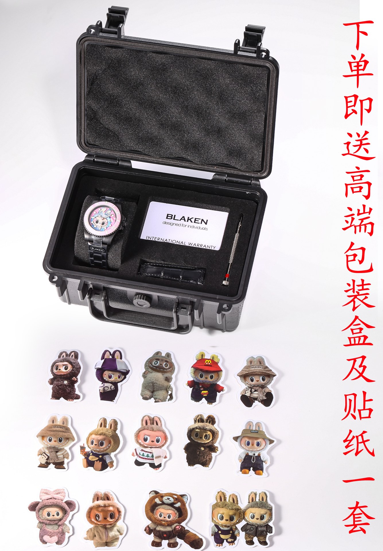 Blaken Rolex Labubu Limited Edition Pink Water Ghost Mechanical Wrist Watch