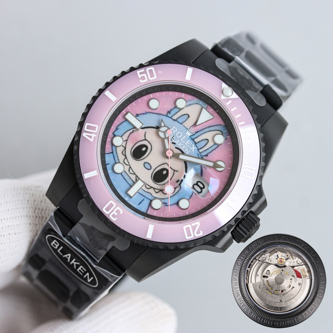Blaken Rolex Labubu Limited Edition Pink Water Ghost Mechanical Wrist Watch 5 i1755415845 9288 4
