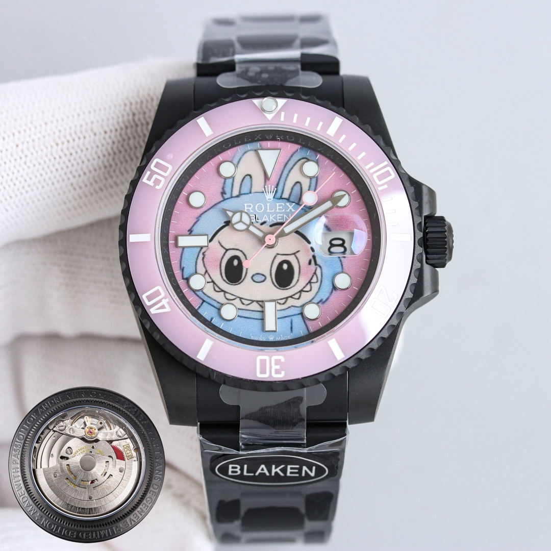 Blaken Rolex Labubu Limited Edition Pink Water Ghost Mechanical Wrist Watch 3 i1755415845 9783 2