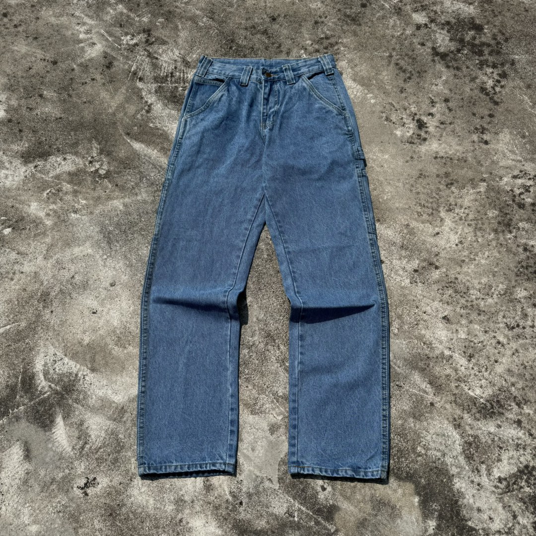 Carhartt WIP FW22 جينز مريح وسط عالي فضفاض من القطن للجنسين