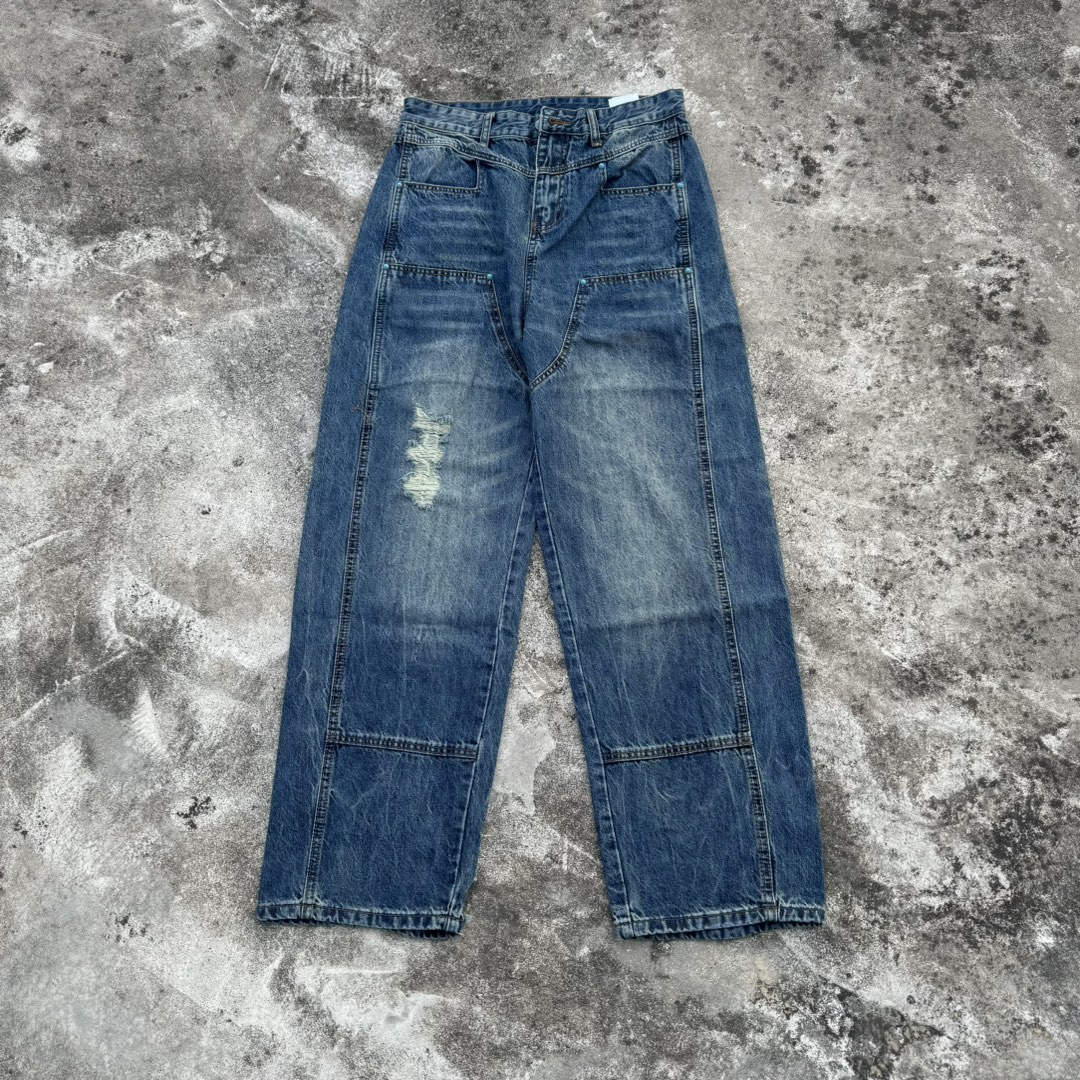 P135 N.º de modelo: H687 LOUIS VUITTON & Louis Vuitton 24FW Artículo popular en Xiaohongshu Jeans turquesa Tejido de al…