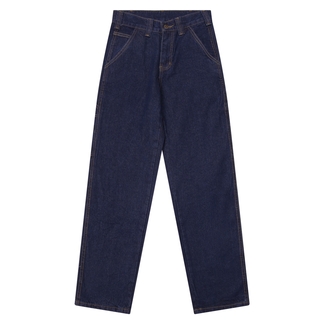 Carhartt WIP FW22 Jean Droit Décontracté Délavé, Taille Moyenne, Noir