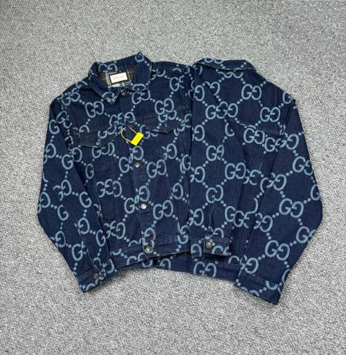 Gucci Denim Jacket with GG Monogram - Washed Blue, Unisex Style