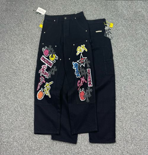 Chrome Hearts Black Multi-Element Graffiti Workwear Jeans 1 Chrome Hearts Black Multi-Element Graffiti Workwear Jeans