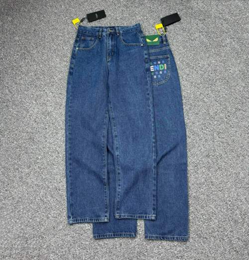 Fendi Men's 2025 Limited Edition Denim Jeans with Monster Logo