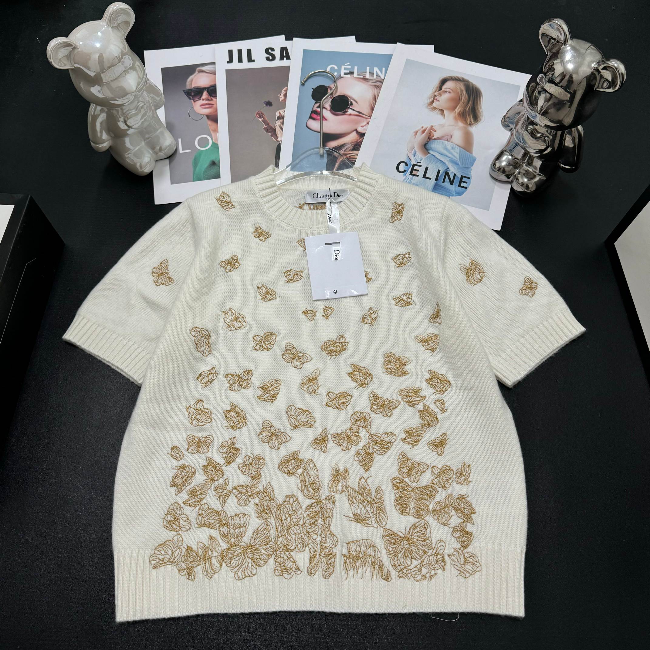 Dior Perfect
 Clothing Sweatshirts T-Shirt Embroidery Wool Spring Collection Short Sleeve