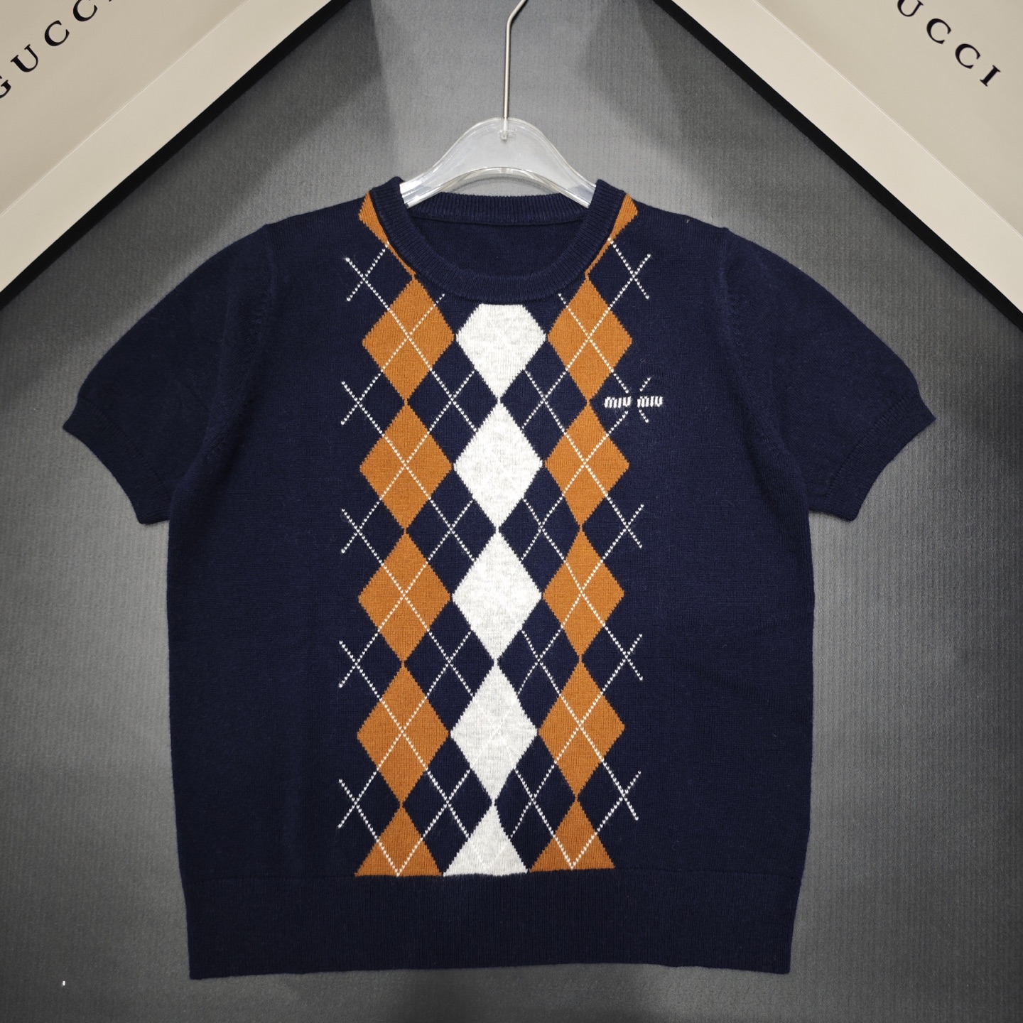 NO:457674,Meow Meow Diamond round neck short sleeve 850343 Wool version S.M.L code, T-shirt, alexander wang19860909喵喵 菱格圆领短袖 850343 羊毛版本S.M.L码,,T-shirt,alexander wang,Women's clothing