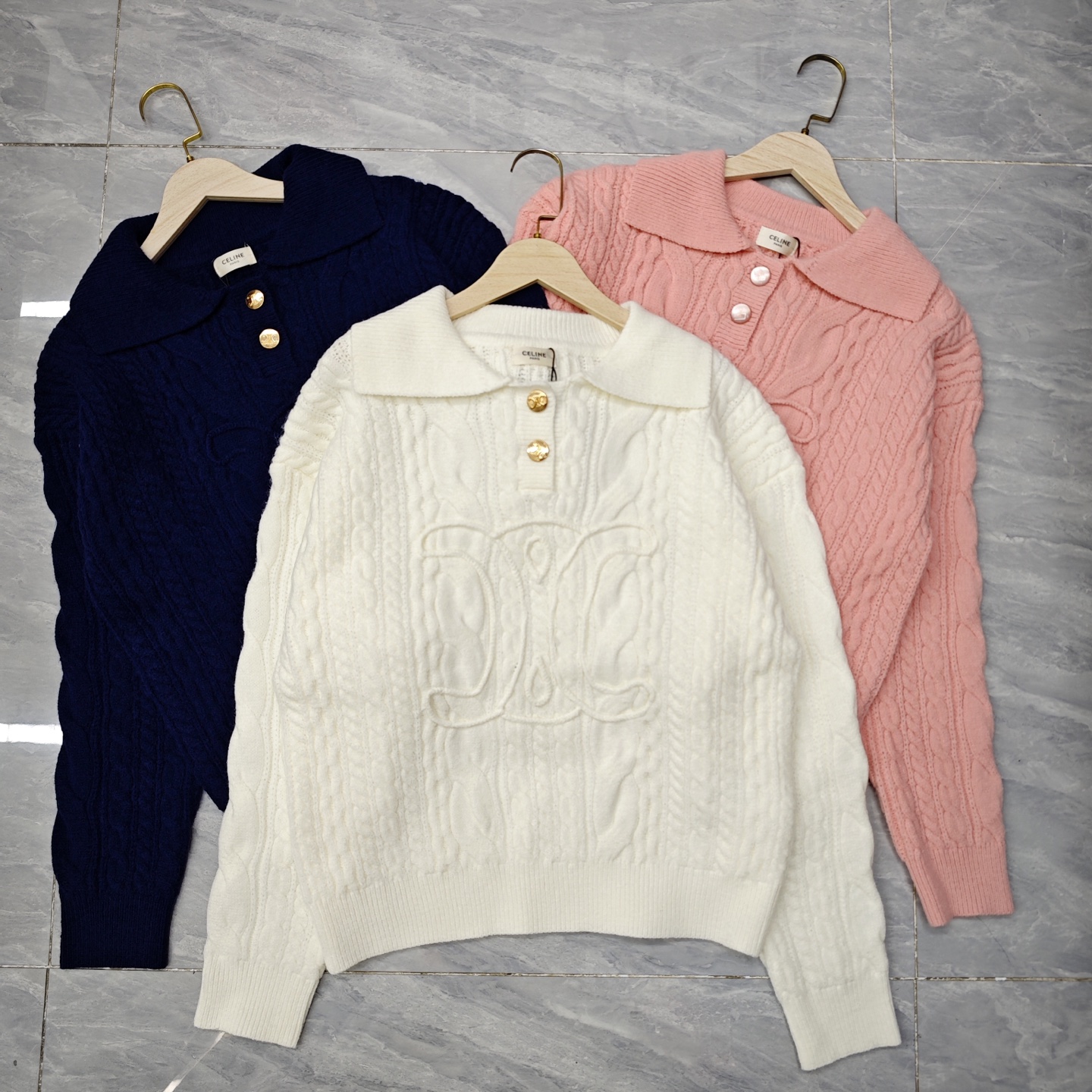 NO:499058,S Lin Polo collar twisted rope long sleeve 850466 wool version S.M.L code, alexander wang19860909S林 Polo领扭绳长袖 850466 羊毛版本S.M.L码,,alexander wang,Women's clothing