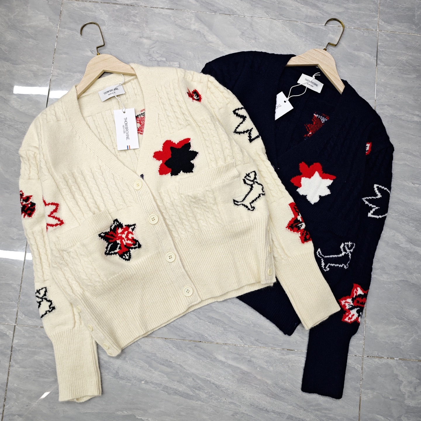 NO:499052,tB Pocket Floral Cardigan Long Sleeve 850467 Wool Version S.M.L, alexander wang19860909tB 口袋花卉开衫长袖 850467 羊毛版本S.M.L码,,alexander wang,Women's clothing