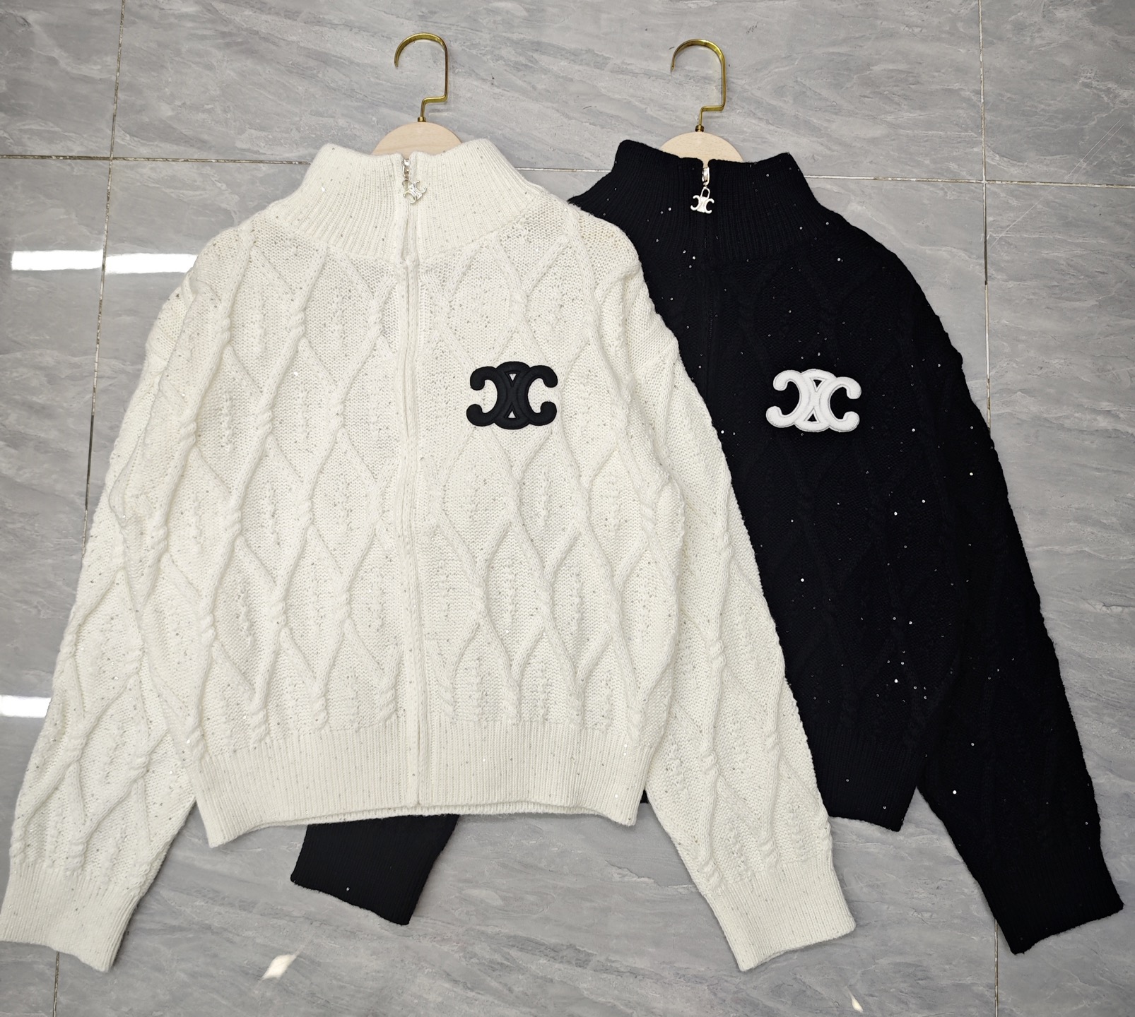 NO:564749,S Lin diamond stand collar zipper cardigan 850528 wool version S.M.L size,,alexander wang19860909S林 菱格立领拉链开衫 850528 羊毛版本S.M.L码,,alexander wang,Women's clothing