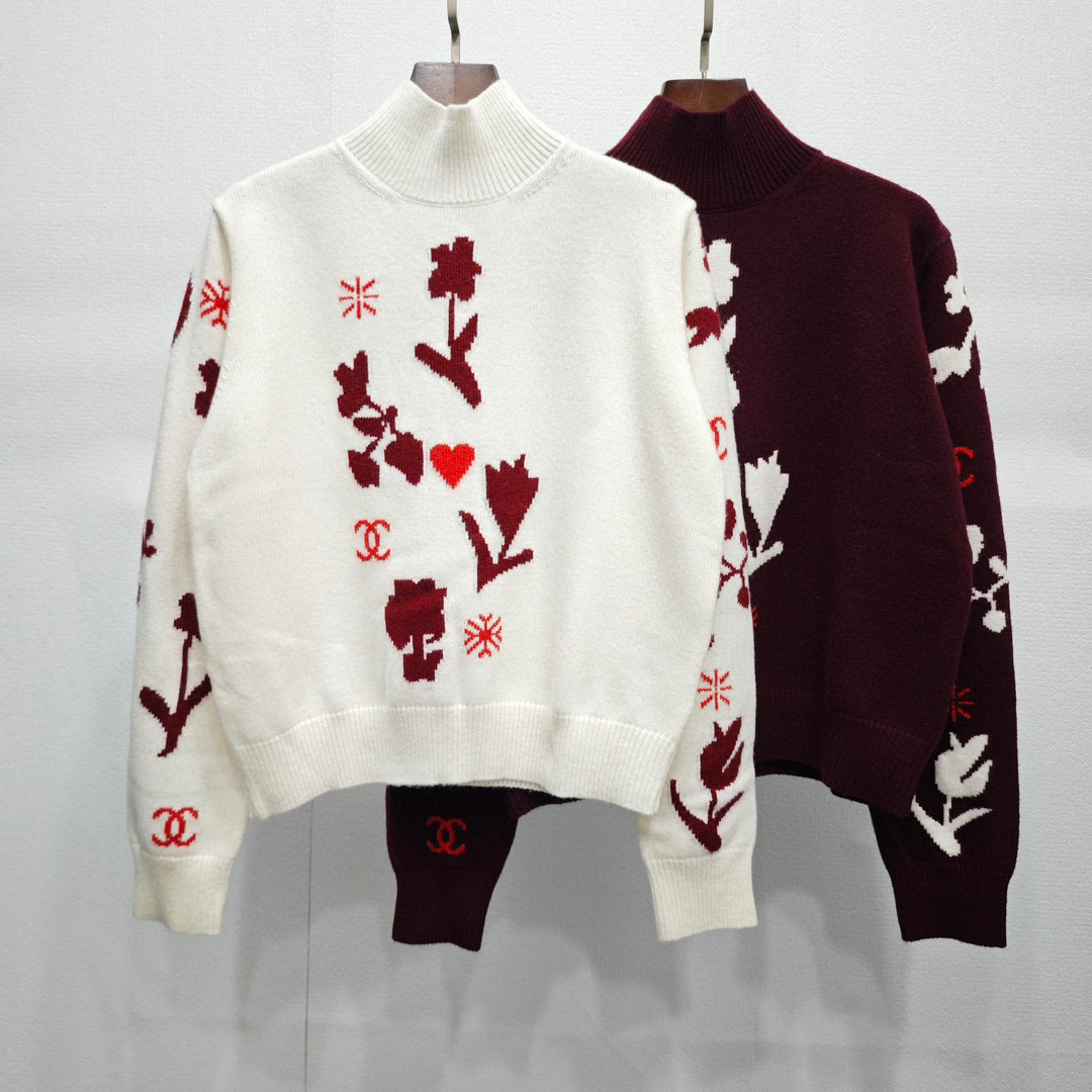 NO:577630,Xiaoxiang New Flower Pullover Long Sleeve Wool Version S.M.L Size,,alexander wang19860909小香 新款花朵套头长袖 羊毛版本S.M.L码,,alexander wang,Women's clothing