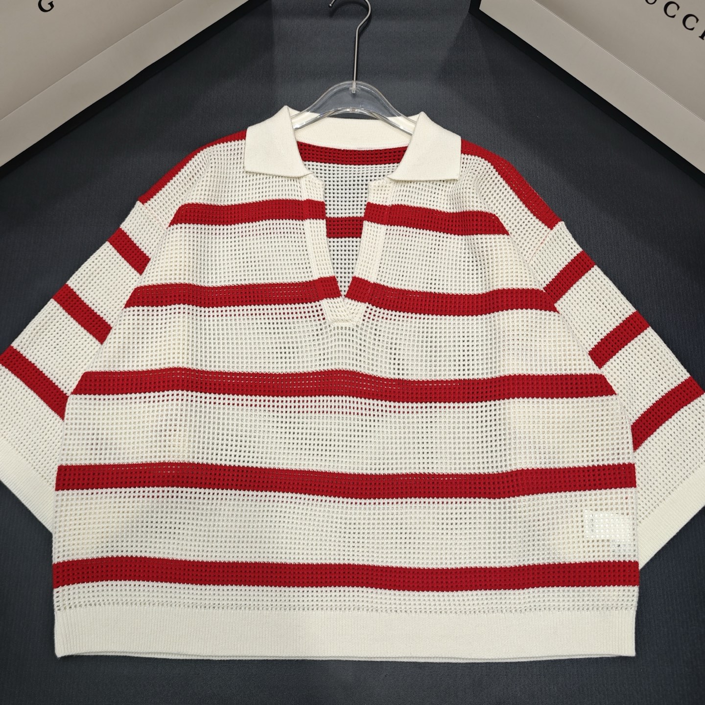 NO:752761,BC hollow striped polo short sleeves 86013 wool version S.M.L size,, T-shirt,19860909BC 镂空条纹polo短袖 86013 羊毛版本S.M.L码,,T-shirt,,Women's clothing