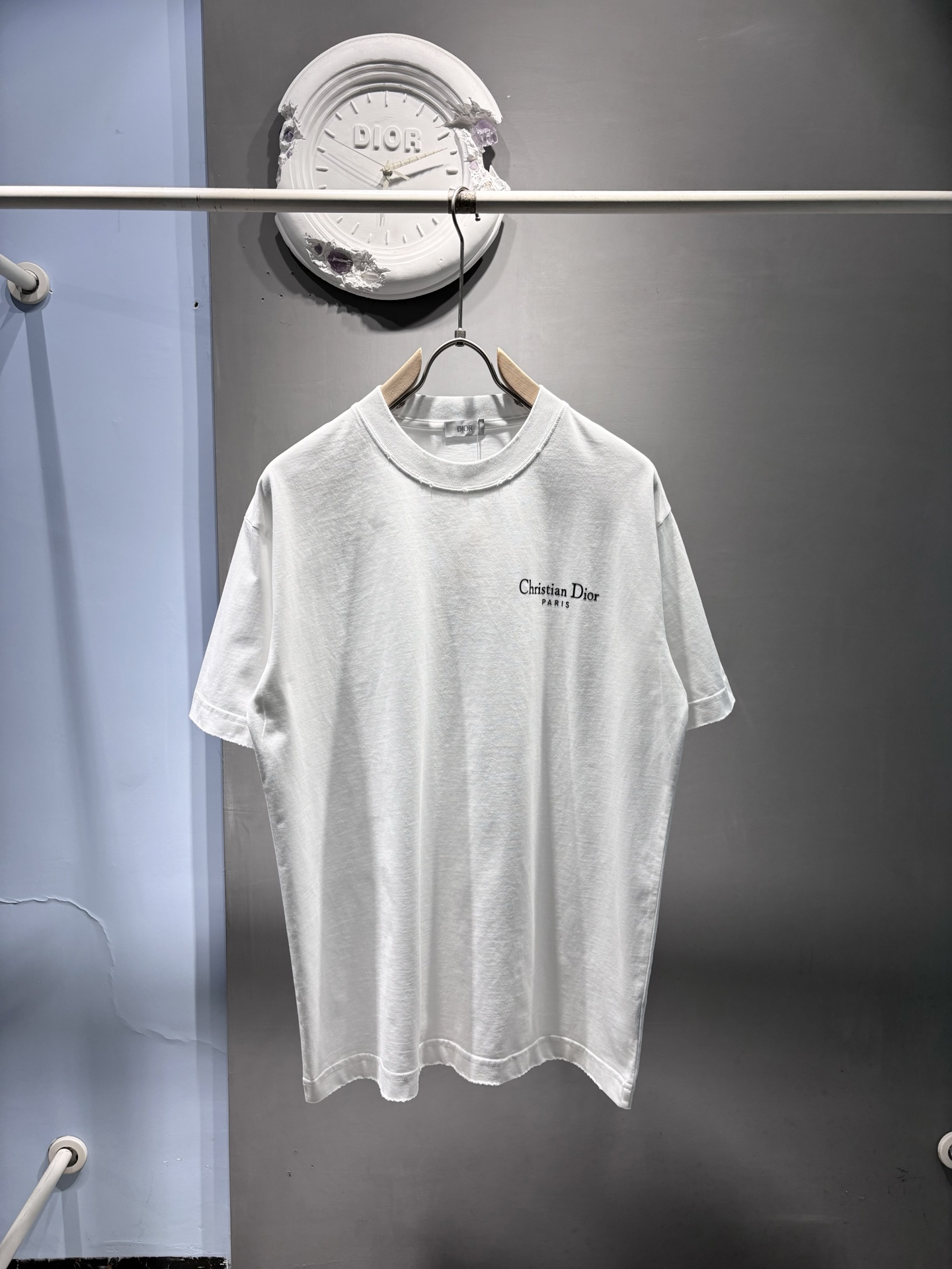 Dior Cotton Jersey T-Shirt with Signature Embroidery - Crew Neck Tee