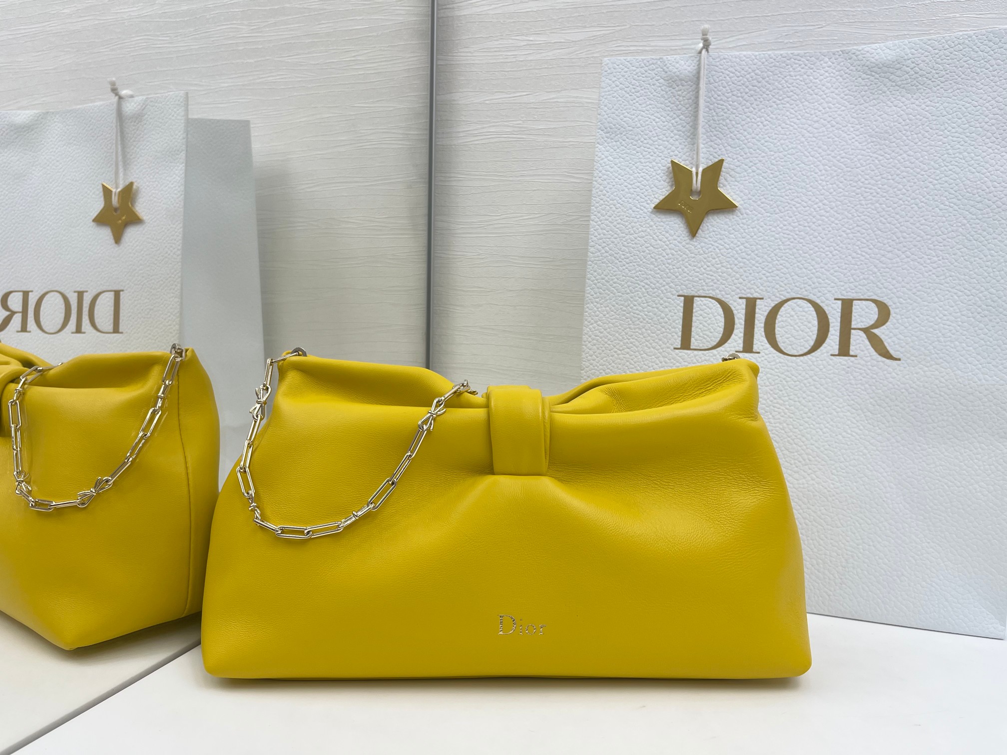 Сумка Dior Bow желтая