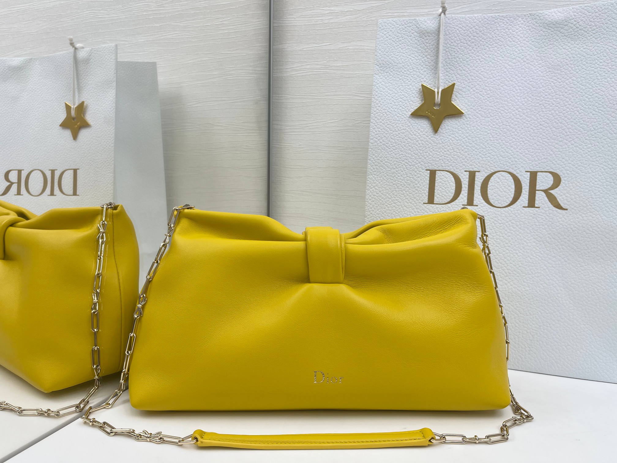 Сумка Dior Bow желтая
