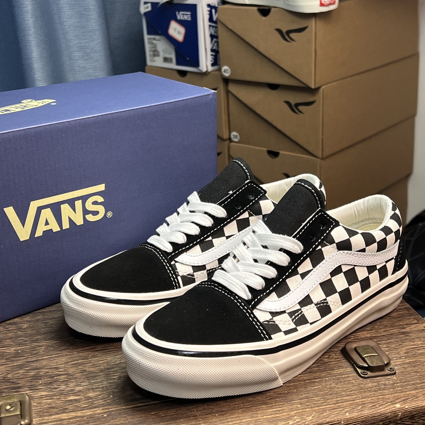 Vans Old Skool 36 DX 安纳海姆 棋盘格 黑白海姆黑白棋盘格 vans经典款式加上经典