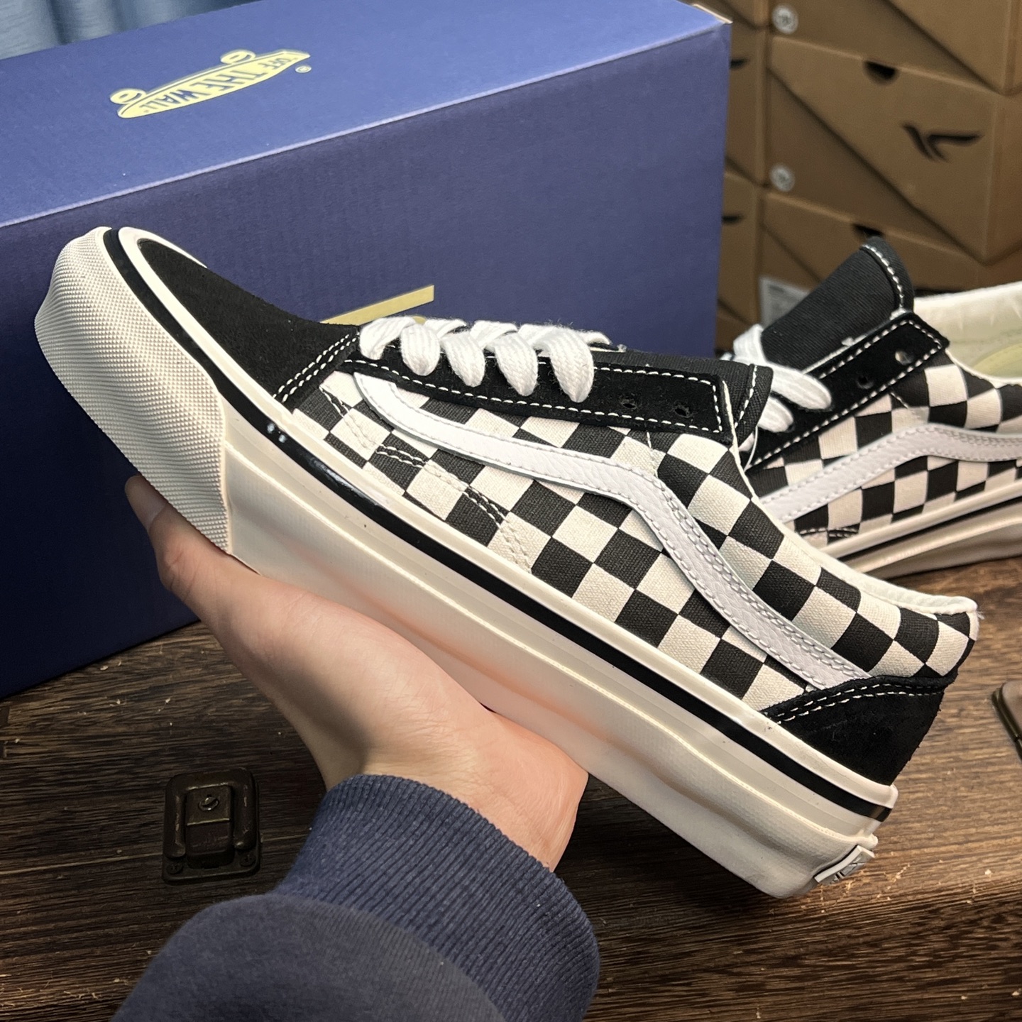 Vans Old Skool 36 DX 安纳海姆 棋盘格 黑白海姆黑白棋盘格 vans经典款式加上经典