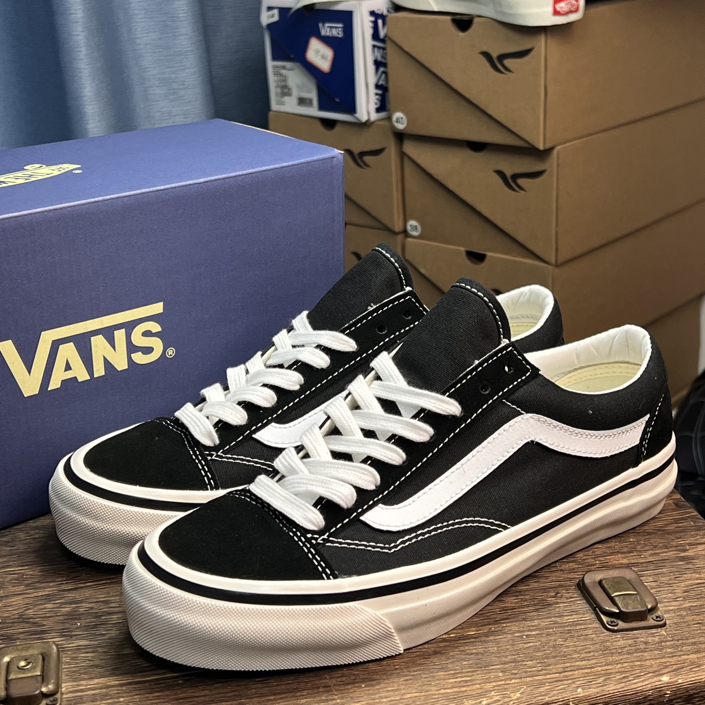 Vans Old Skool 36 36 DX Anaheim 低帮黑白DX版型经典黑白配色，陈燃同款货