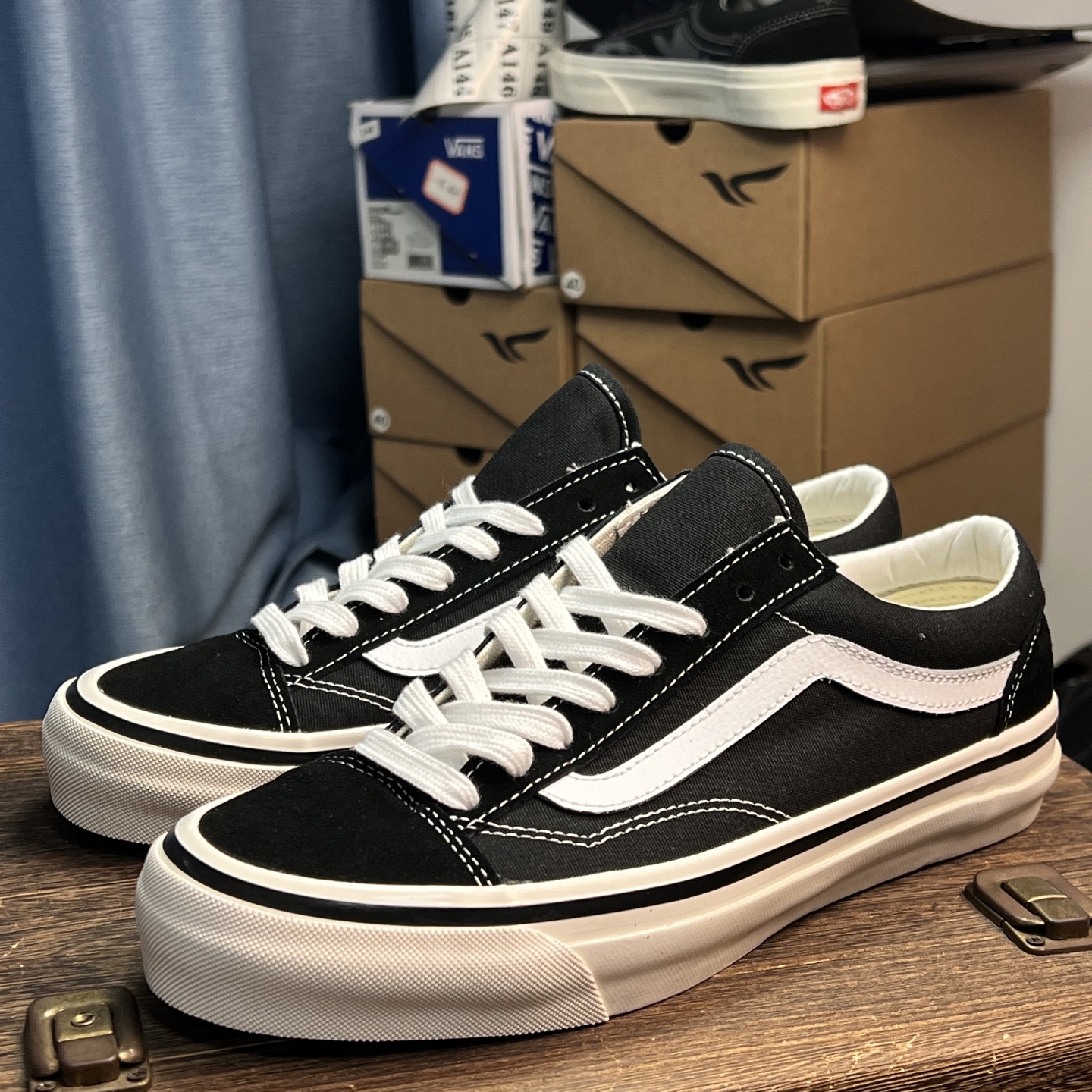Vans Old Skool 36 36 DX Anaheim 低帮黑白DX版型经典黑白配色，陈燃同款货