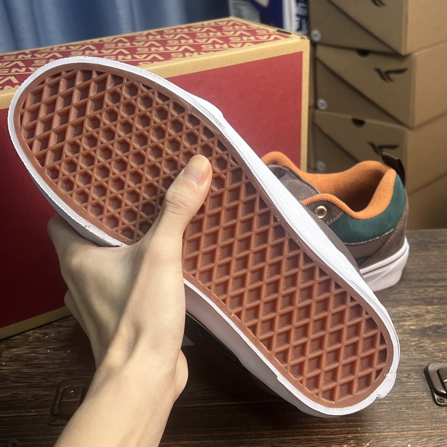 Vans kun skool 卡其绿经典vans面包鞋再现外贸进口，欧洲特供配色！百搭经典潮物必备！尺码