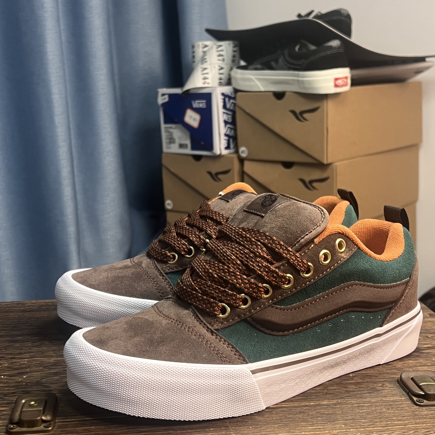 Vans kun skool 卡其绿经典vans面包鞋再现外贸进口，欧洲特供配色！百搭经典潮物必备！尺码