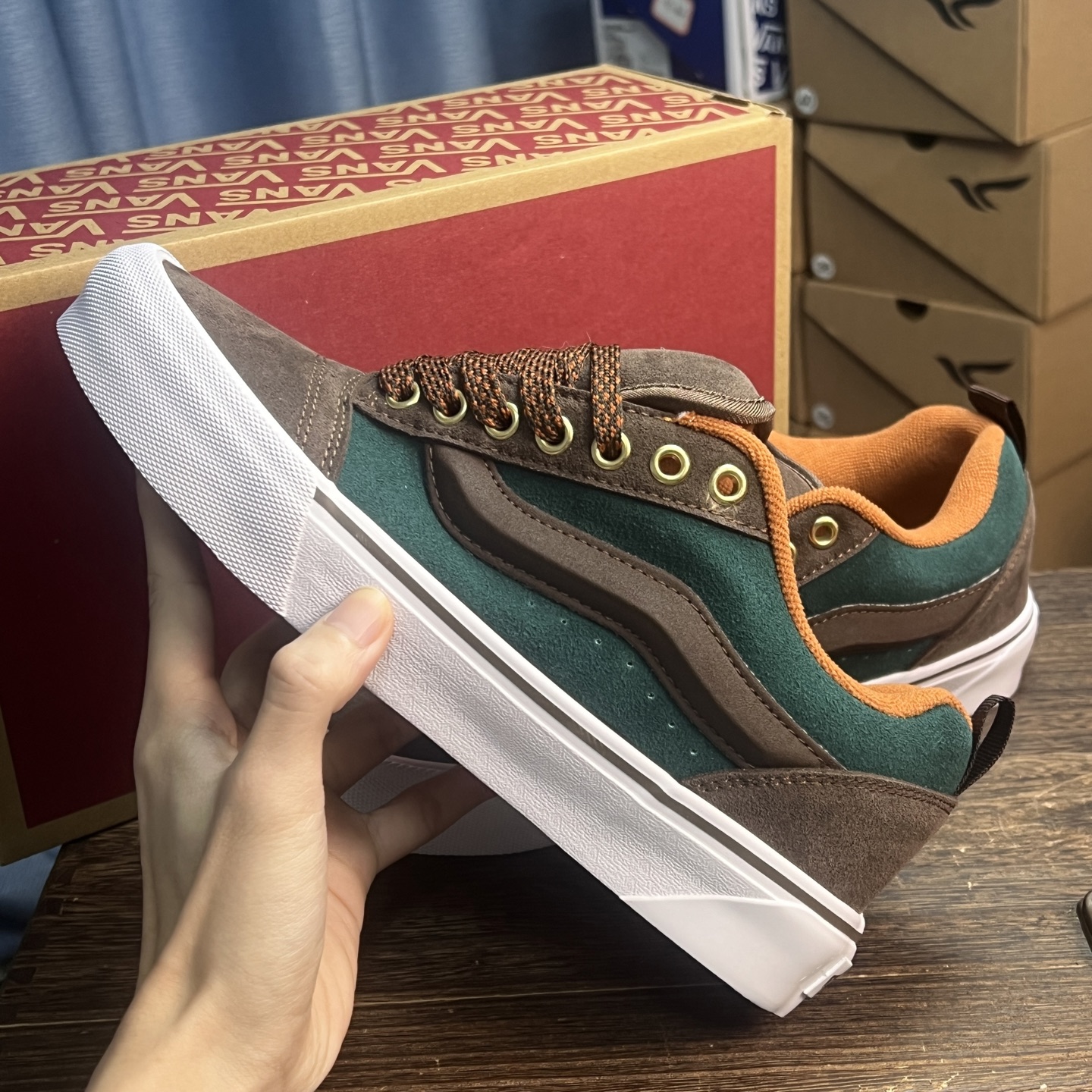 Vans kun skool 卡其绿经典vans面包鞋再现外贸进口，欧洲特供配色！百搭经典潮物必备！尺码