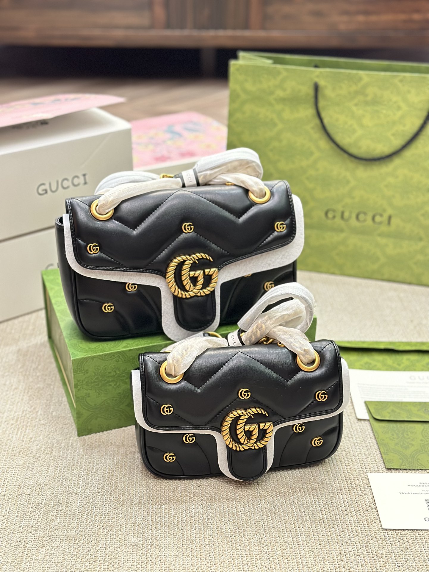 Gucci Marmont Torby typu crossbody i na ramię Złoto Różowy Skóra krowia