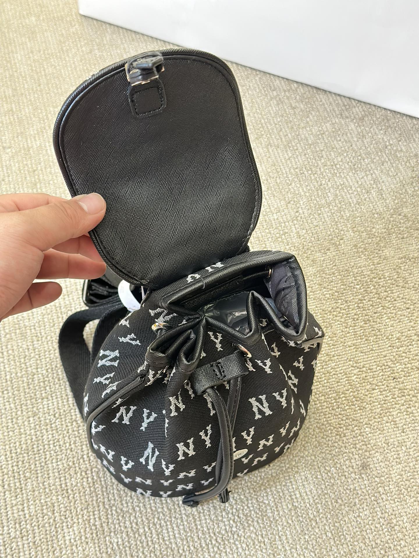 MLB NY canvas, double shoulder packs, single-backed couples, Yankees, old flower bag, size 18, 20 cm - 图片 8