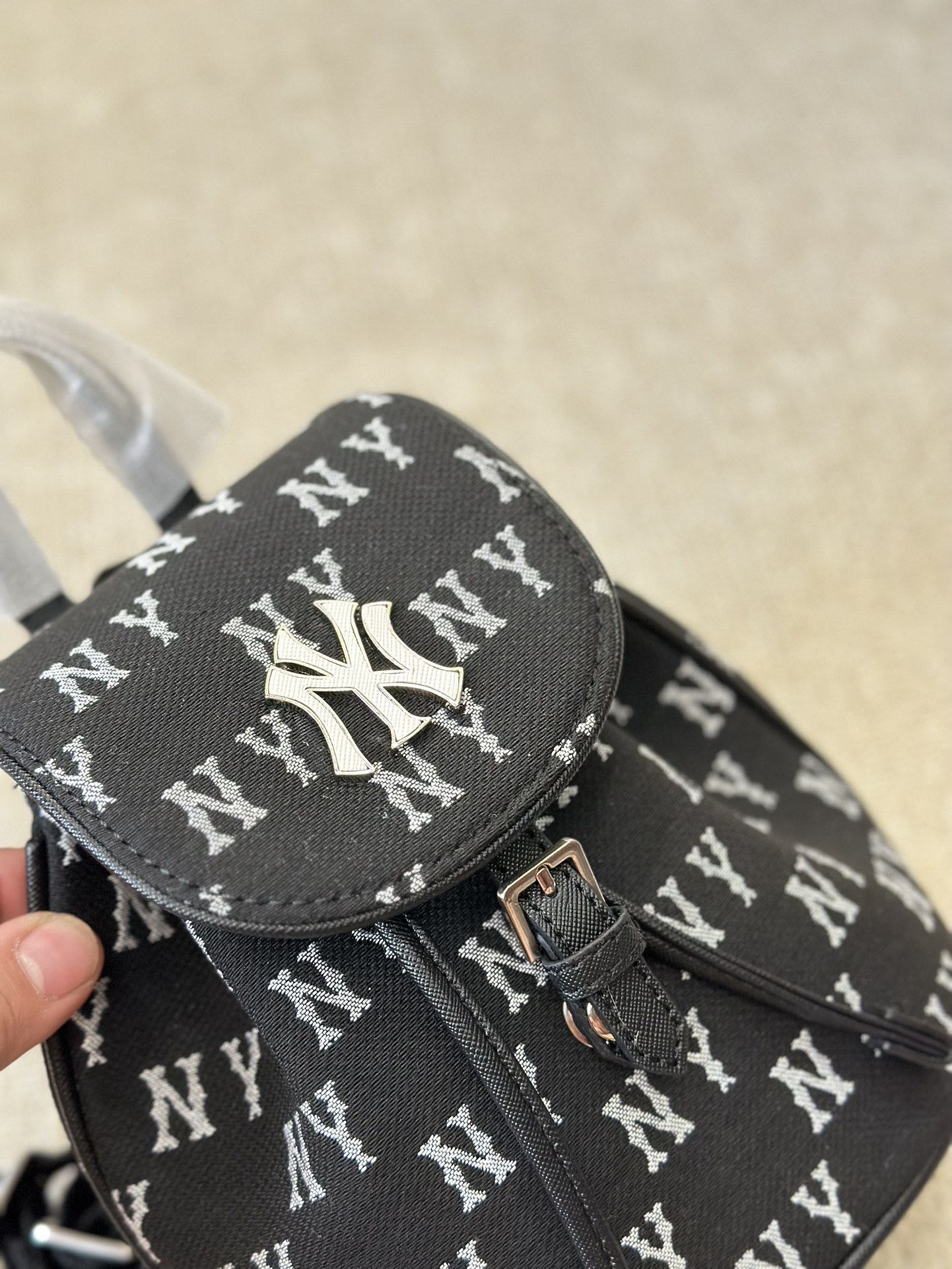MLB NY canvas, double shoulder packs, single-backed couples, Yankees, old flower bag, size 18, 20 cm - 图片 3