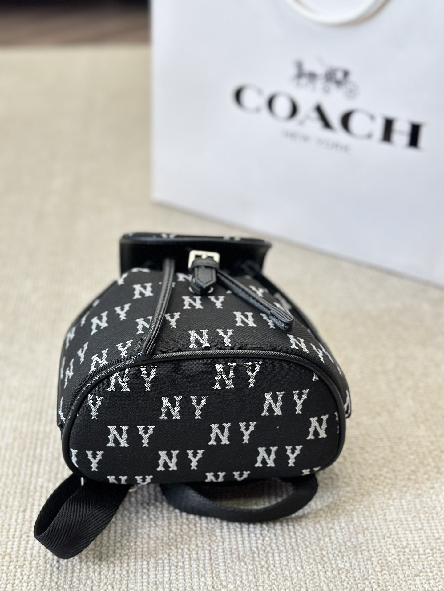 MLB NY canvas, double shoulder packs, single-backed couples, Yankees, old flower bag, size 18, 20 cm - 图片 6