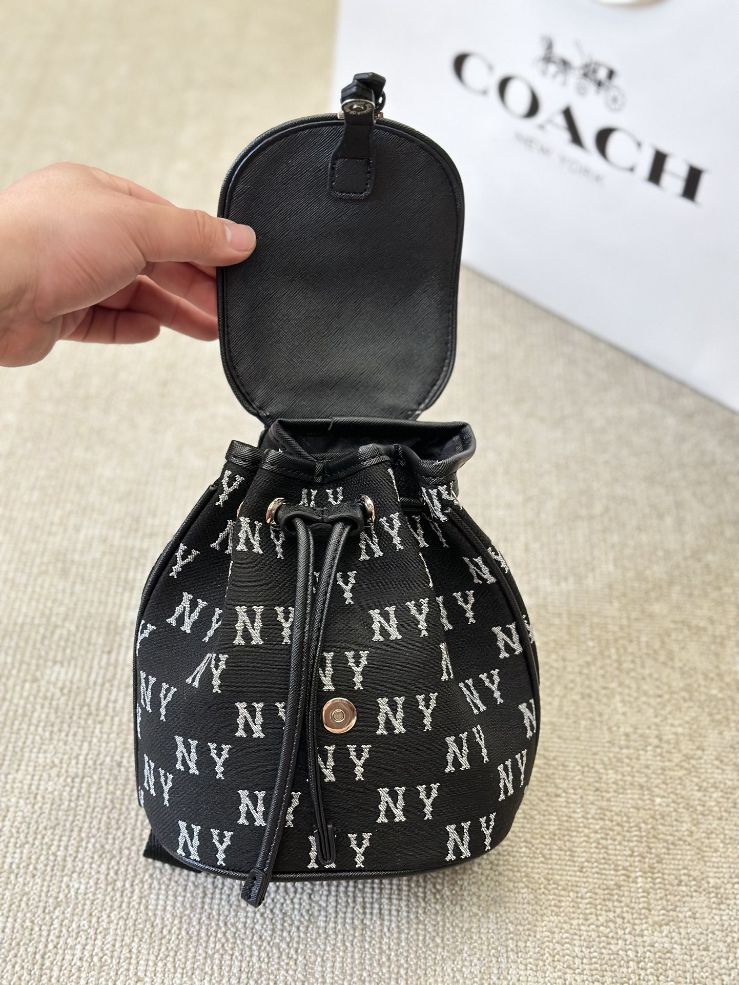 MLB NY canvas, double shoulder packs, single-backed couples, Yankees, old flower bag, size 18, 20 cm - 图片 7