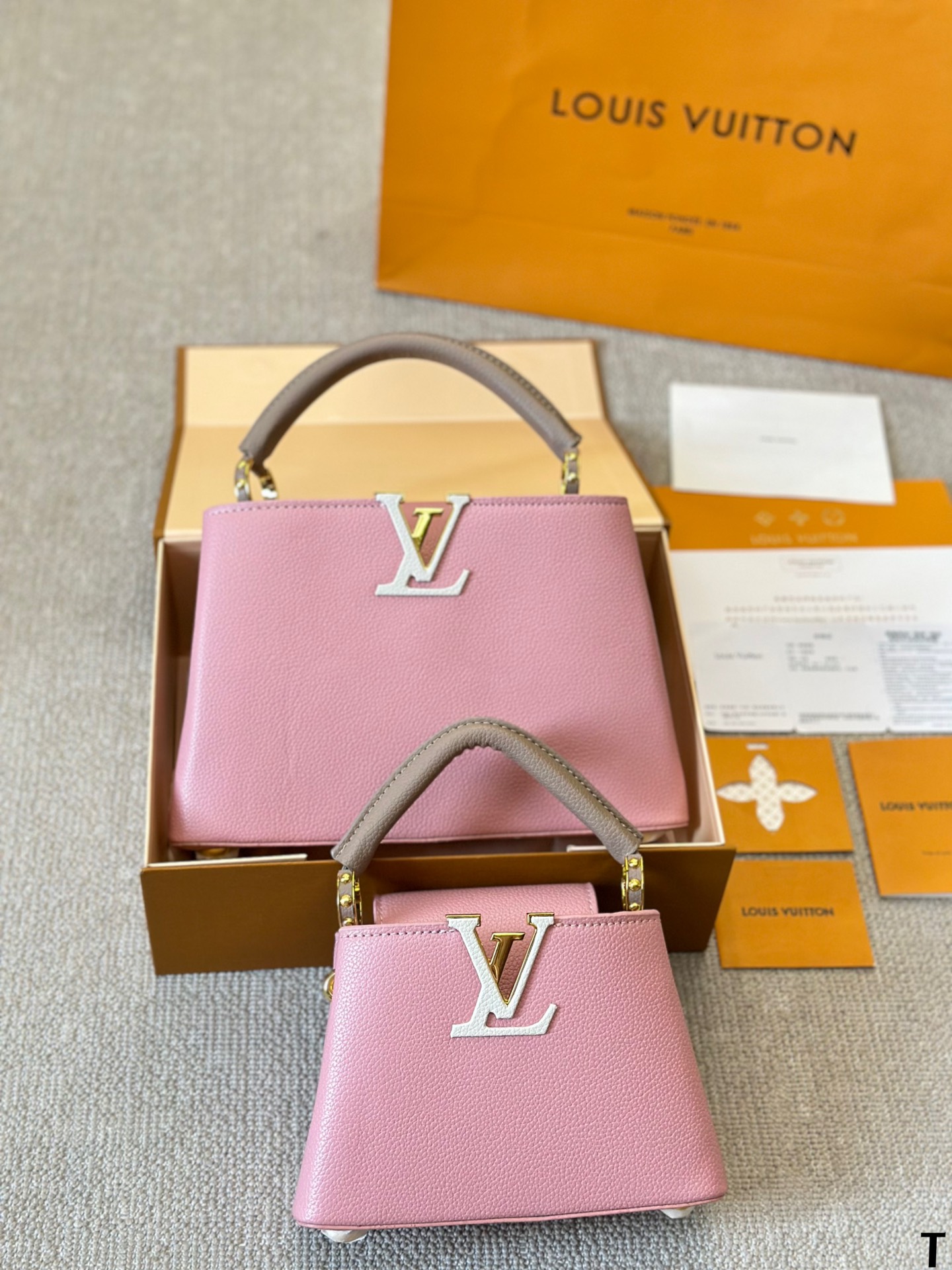 Louis Vuitton LV Capucines Taschen Handtaschen Replik in der besten Qualität
 Weiß Rindsleder