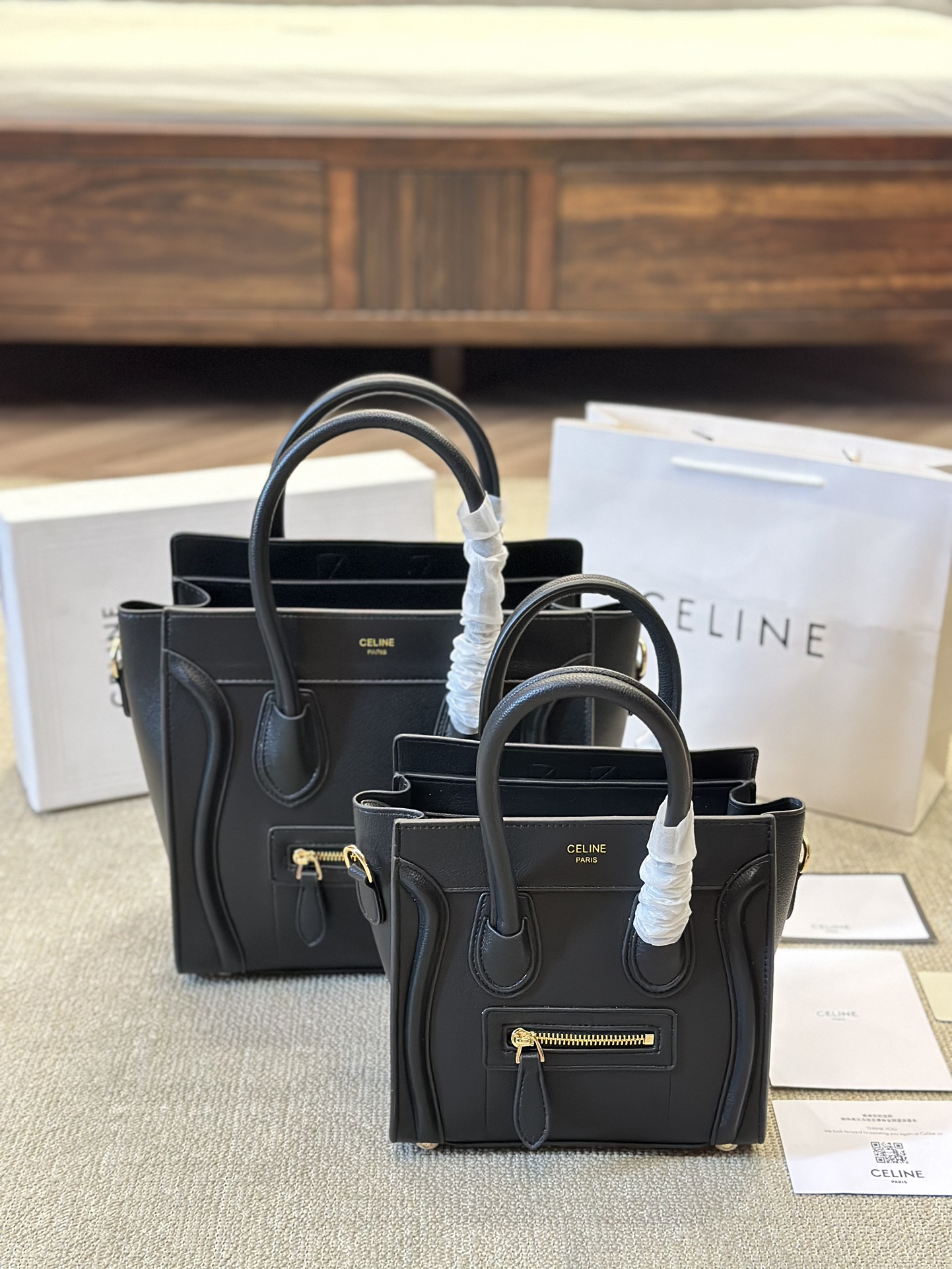 Celine Taschen Handtaschen Grau Rindsleder