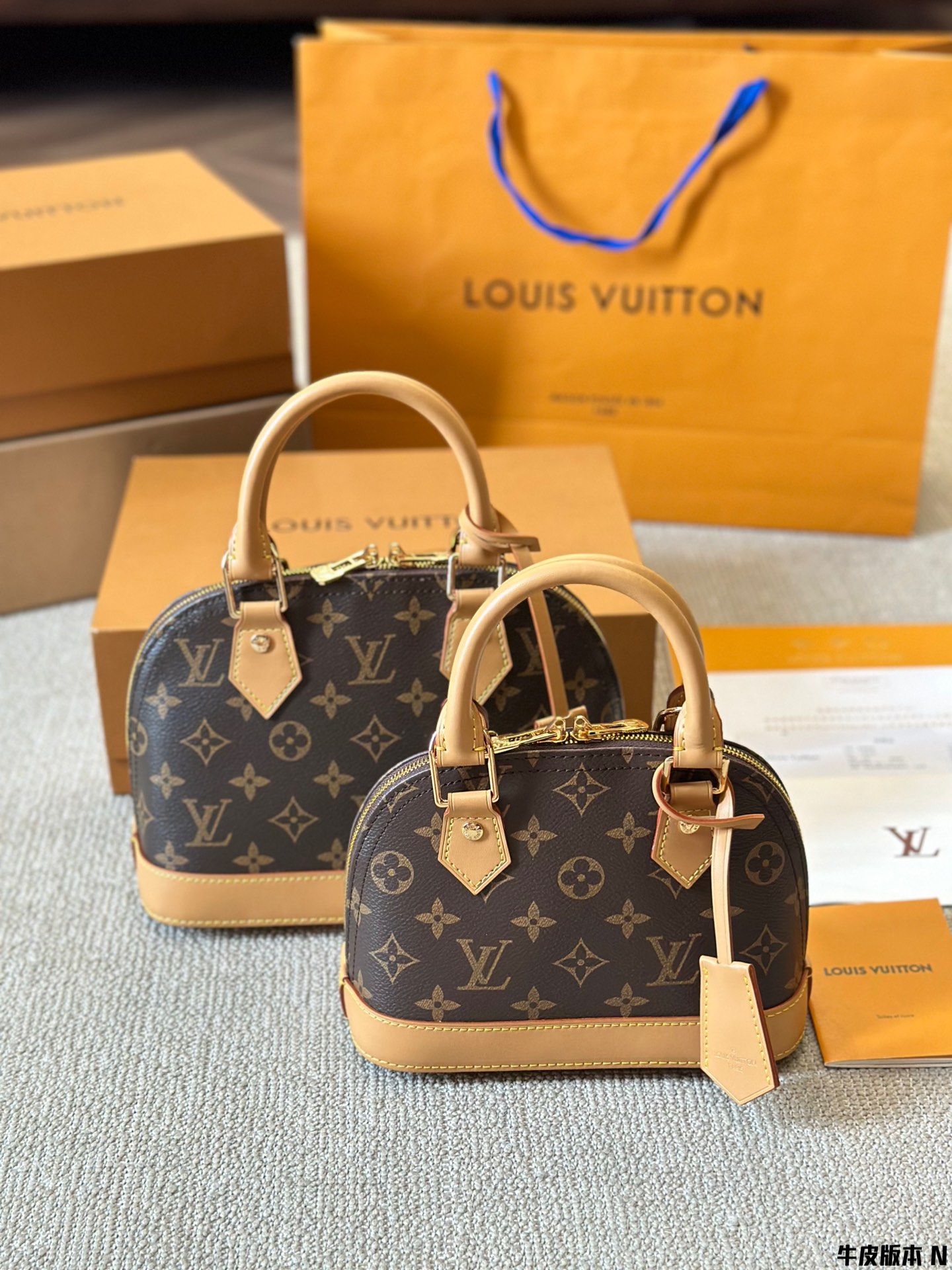 Louis Vuitton LV Alma BB Bags Handbags Quality AAA+ Replica
 Gold Cowhide