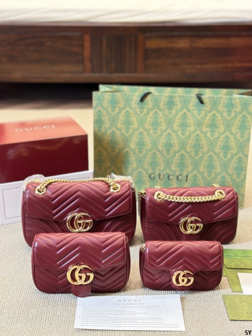 Gucci GG Marmont Cherry Red Shoulder Bag with Rose Gold Hardware 1 Gucci GG Marmont Cherry Red Shoulder Bag with Rose Gold Hardware