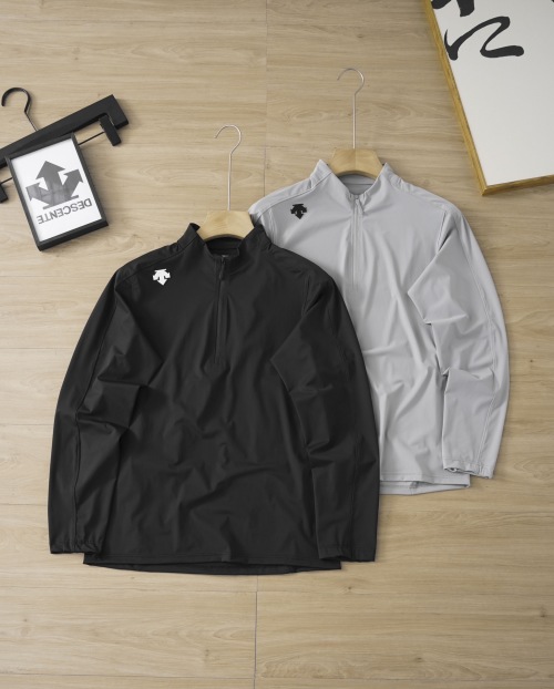 Descente Half-Zip Long Sleeve T-Shirt - Soft, Stretchy, and Comfortable 1 Descente Half-Zip Long Sleeve T-Shirt - Soft, Stretchy, and Comfortable