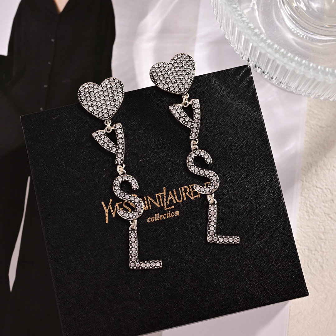 생로랑 황동 YSL 이브닝 귀걸이 상세 이미지 4