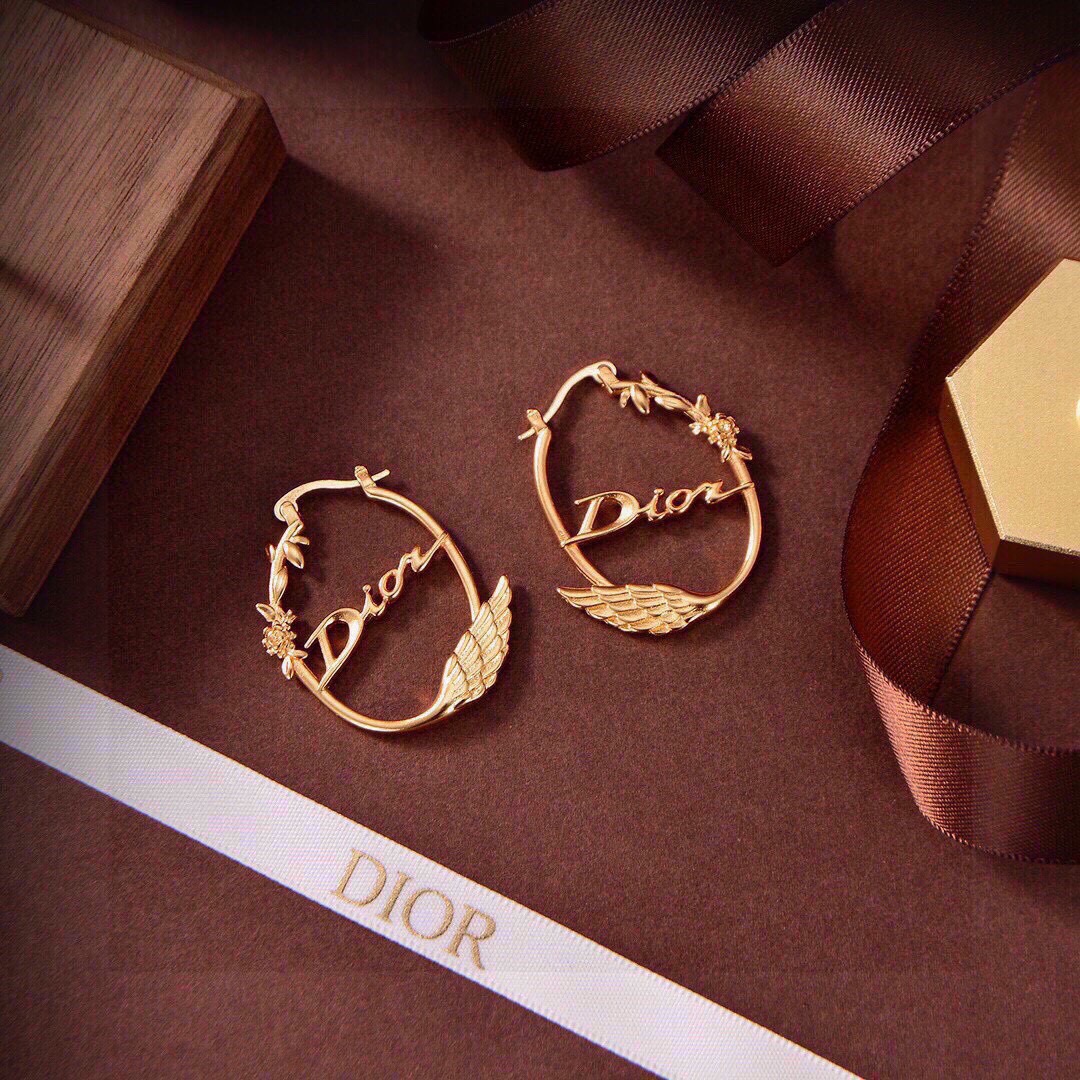Dior 新品 新款DIOR迪奥天鹅耳环 一致黄铜材质 有质感