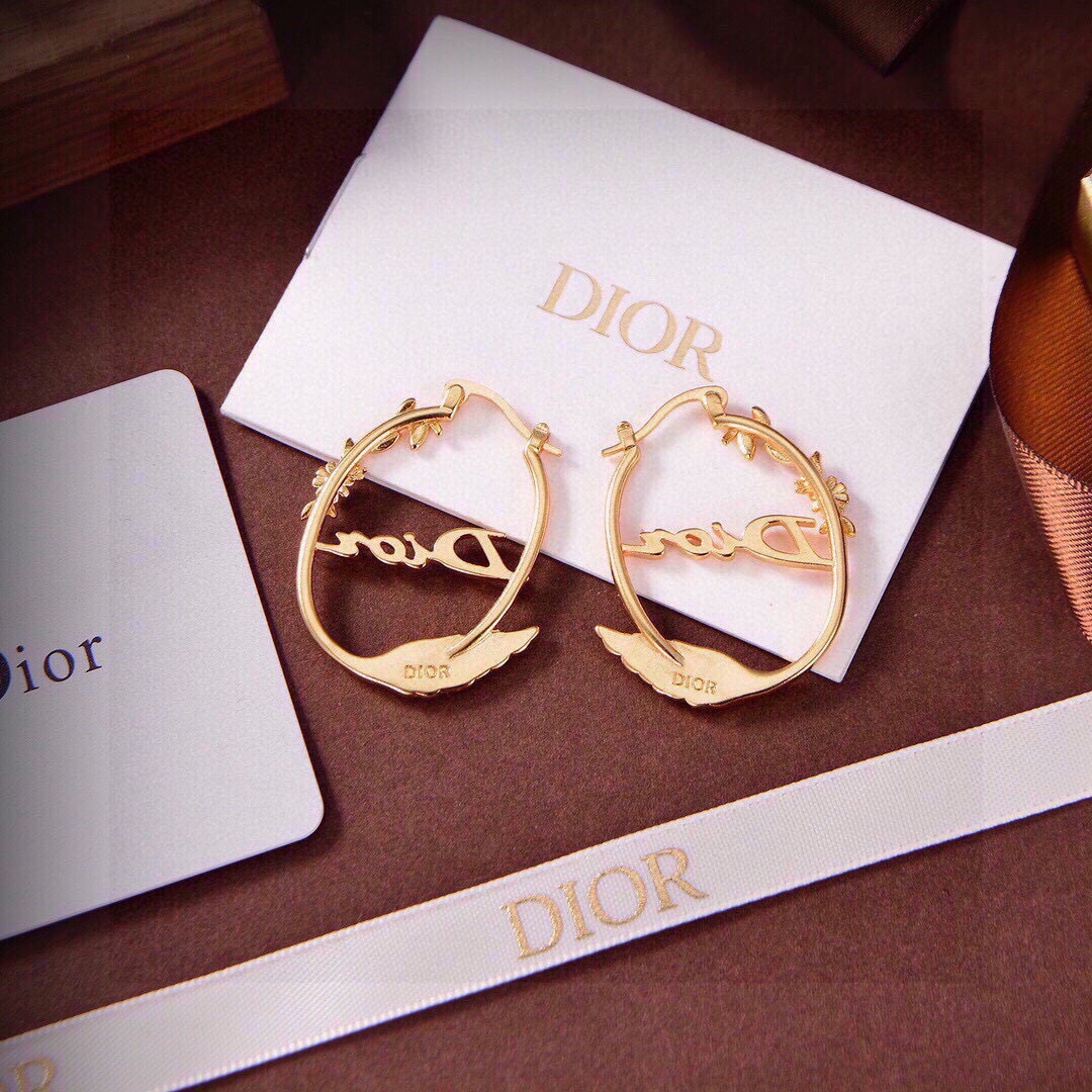 Dior 新品 新款DIOR迪奥天鹅耳环 一致黄铜材质 有质感