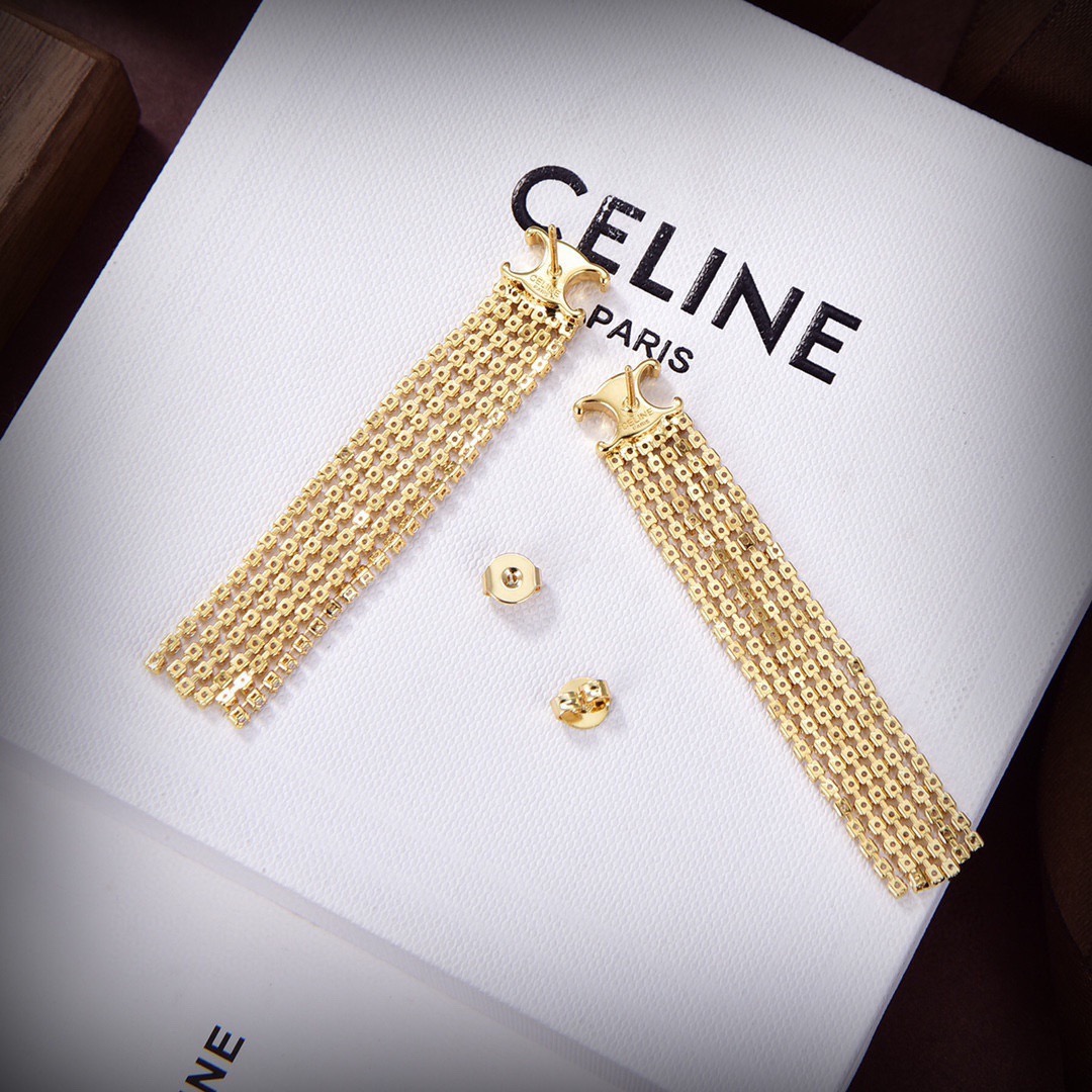 Celine Celine 新款耳环 PRECLOUS新品 简单 耳环 火 设计独特 前卫 美女 款