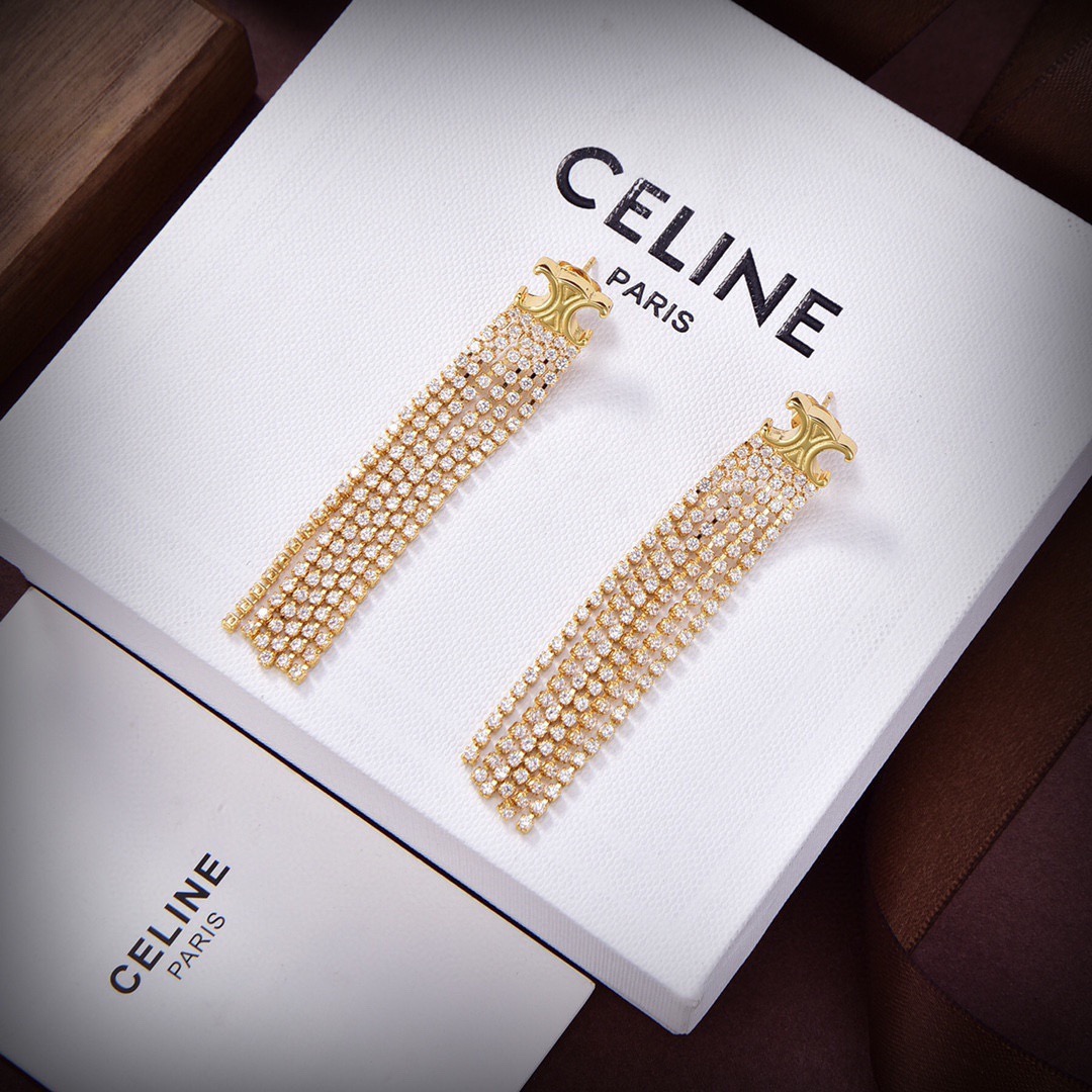 Celine Celine 新款耳环 PRECLOUS新品 简单 耳环 火 设计独特 前卫 美女 款