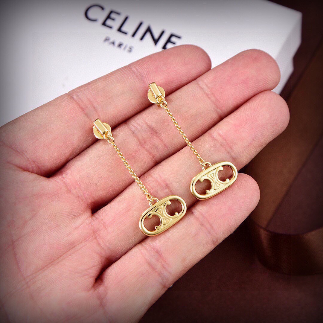 Celine Celine耳环 PRECLOUS新品 简单 耳环 火 设计独特 前卫 美女 款