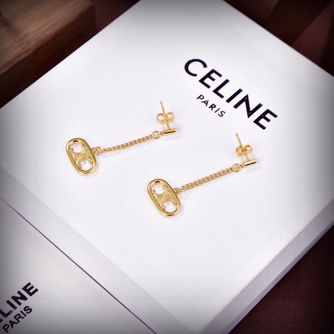Celine Celine耳环 PRECLOUS新品 简单 耳环 火 设计独特 前卫 美女 款