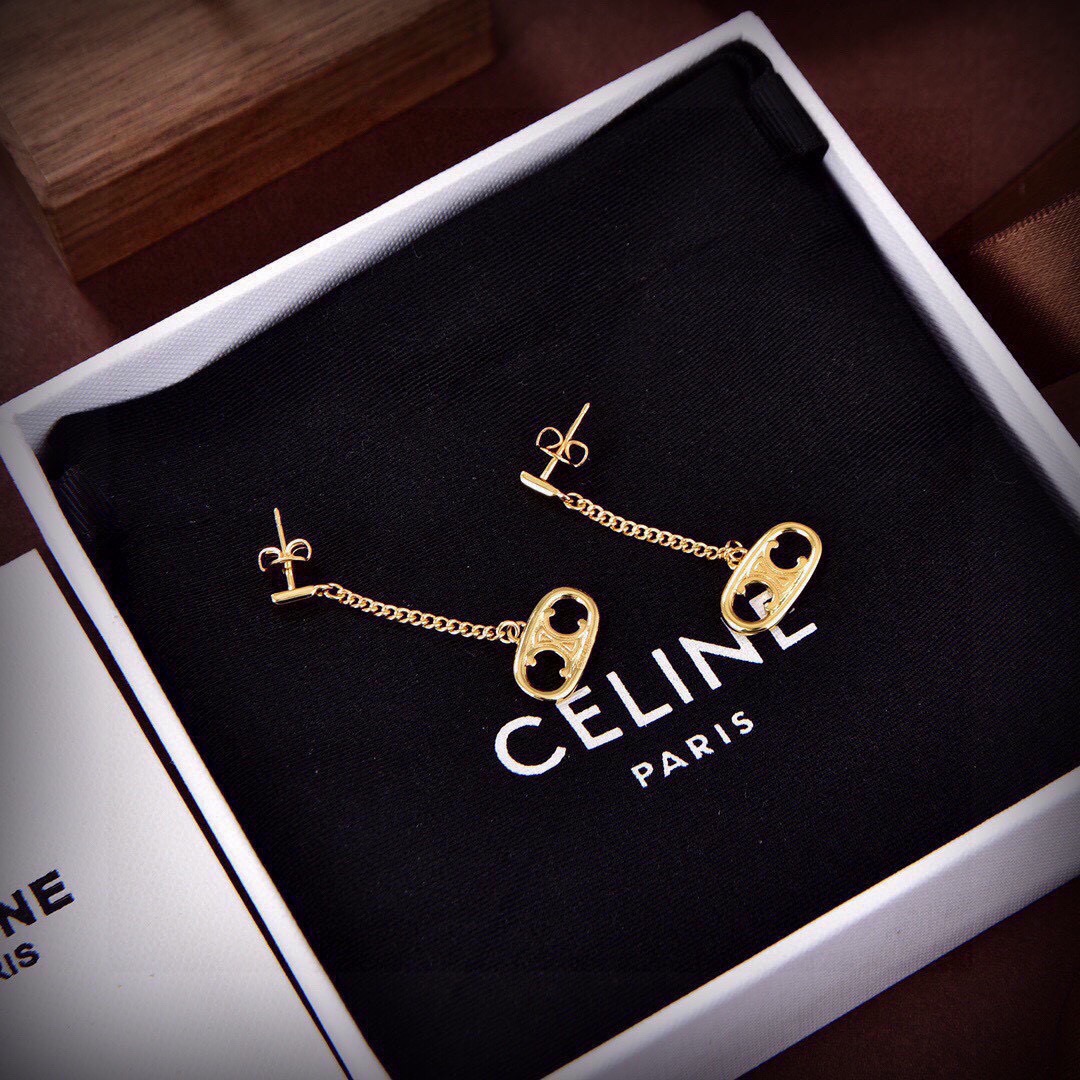 Celine Celine耳环 PRECLOUS新品 简单 耳环 火 设计独特 前卫 美女 款