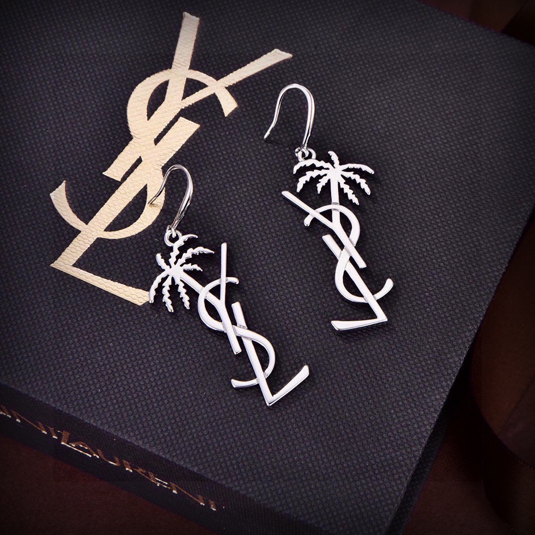 ❤️YSL 圣罗兰 棕榈树耳环 原装黄铜材质 Yves Saint Laurent 创立于1961年 优
