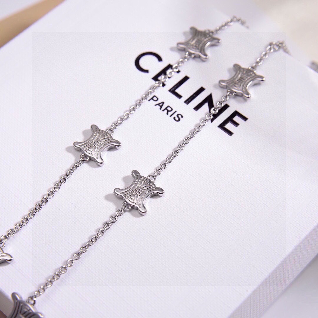 ❤️Celine 新款项链 PRECLOUS新品 简单时尚项链🌟专柜一致黄铜材质电镀18k金 火爆款出货